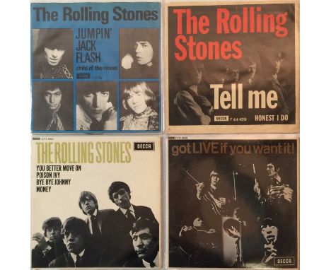 THE ROLLING STONES - SCANDI/UK 7"/EPs. Cracking selection of 4 x Danish /UK 7"/EPs from The Stones. Titles are Jumpin' Jack F