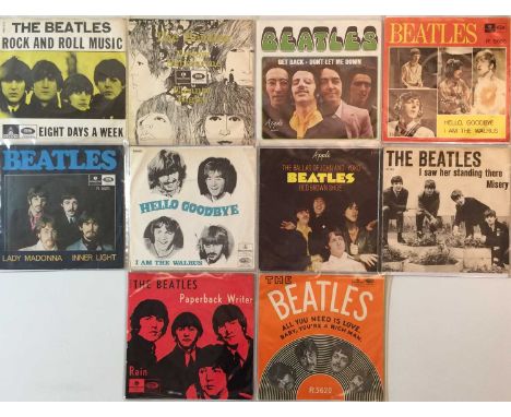 THE BEATLES - DANISH 7" PICTURE SLEEVE RELEASES. Expert collection 10 x Danish picture sleeve 7" releases. Titles are Rock An