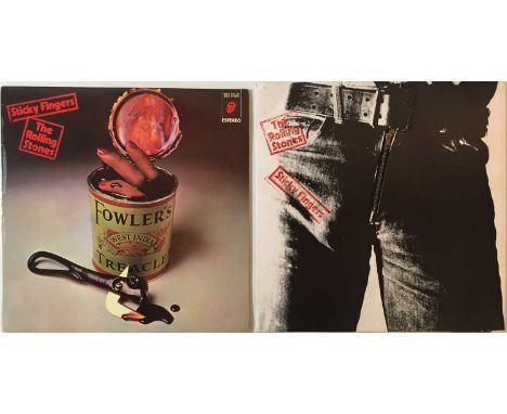 THE ROLLING STONES - STICKY FINGERS LPs (UK AND SPANISH COPIES). Excellent collectors' pack of UK and Spanish copies of Stick