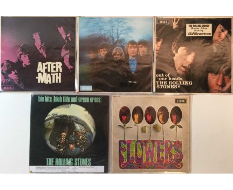 THE ROLLING STONES - 60s UK STEREO ORIGINALS. Killer selection of 5 x 60s UK/EU stereo original LPs. Titles are Aftermath (SK