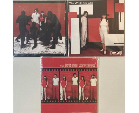 THE WHITE STRIPES - FIRST THREE ALBUMS - LIMITED RED/WHITE SPLIT VINYL COPIES. The first 3 wicked LPs from The White Stripes 