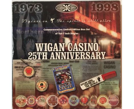 VARIOUS - WIGAN CASINO 25TH ANNIVERSARY 7" BOX SET (GS1000X). Here we have a superb limited edition 7" box set, containing 20