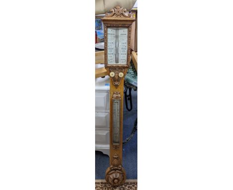 A late 19th/early 20th century TW Short oak cased barometer, 102cm h Location: 