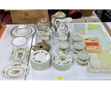 Mixed china to include a Villeroy & Boch 'Summerday' part tea service, Wedgwood and various street and aviation mapsLocation: