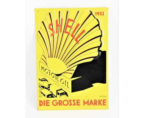 A 1992 Continental Shell Motor Oil enamel sign, 'Die Grosse Marke' 1932, possibly limited edition, 30 cm x 21 cm 
