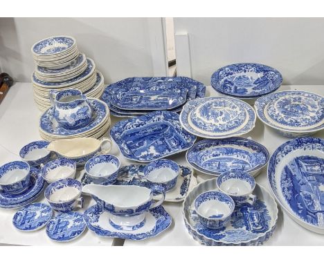 Mixed blue and white ceramics to include Spode, Seaforth, and others Location: 