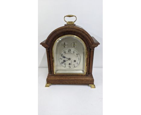 An early 20th century eight day manual clock striking on four gongsLocation: 