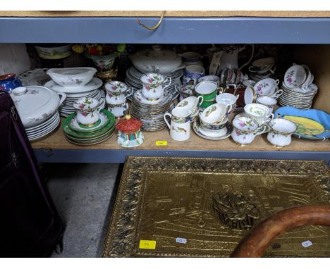 A mixed lot of ceramics to include a pair of Ronde Ware blue and gilded vases (A/F) Royal Albert Flowers of the month cup and