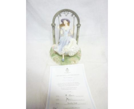 A Royal Worcester limited edition china figure "The Swing" with certificate