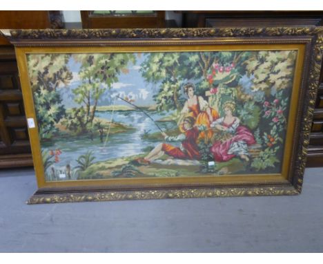A POST WAR WOOLWORK TAPESTRY PICTURE 