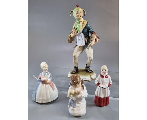 Two Royal Doulton bone china figurines to include: 'Choir Boy' and 'The Rag Doll', Together with a Royal Worcester 'Katy's Da