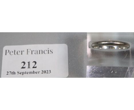 Platinum wedding band. 2.7g approx. Ring size L & 1/2.(B.P. 21% + VAT) 