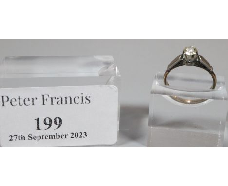 18ct platinum diamond solitaire ring. 2g approx. Ring size H & 1/2, carat size 0.2 approx.(B.P. 21% + VAT) 