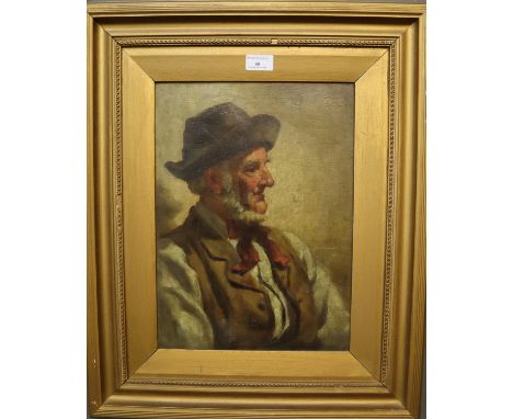British School (19th Century), portrait of a bearded elderly gentleman, oils on canvas. 44 x 35cm approx. Framed.(B.P. 21% + 