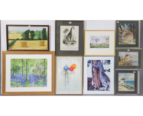 Twenty-one various decorative paintings and prints, all framed.