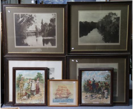 Twelve various prints, each in a glazed frame.