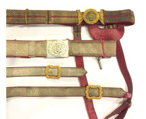 English Lord Lieutenant’s Sword Belt. A good bright pattern, the belt with silver lace and retaining belt buckle of an Englis