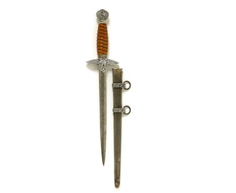 German Third Reich Luftwaffe Officer’s 2nd pattern dagger by WKC, Solingen.  A good example with amber grip and twist wire bi