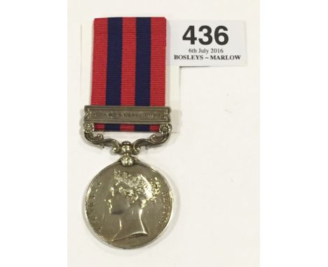 1st Bn Cheshire Regiment India General Service Medal, clasp “Chin-Lushai 1889-90” Awarded to “1590 PTE H. HYRONS 1ST BN CHES 