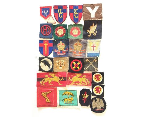 Selection of WW2 & Post WW2 British Army Cloth Formation Badges. A selection of  Including: 4th Guards Armoured Division ... 