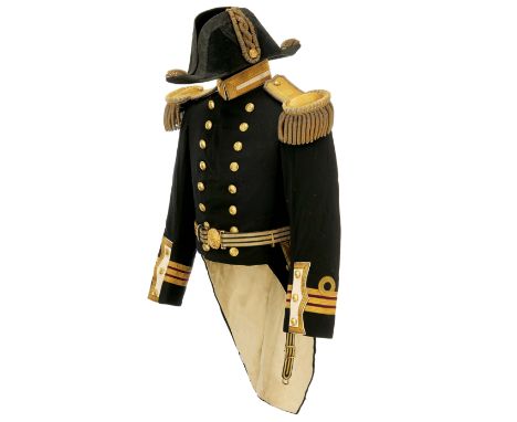 Royal Navy Commander’s Full dress uniform  A good post 1902 Engineering Commander Full Dress Tail Uniform comprising : #11;Of