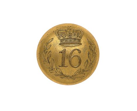 16th (Bedfordshire) Regiment of Foot Officer’s gilt closed-back coatee button. A fine scarce example by Jennens & Co, London.