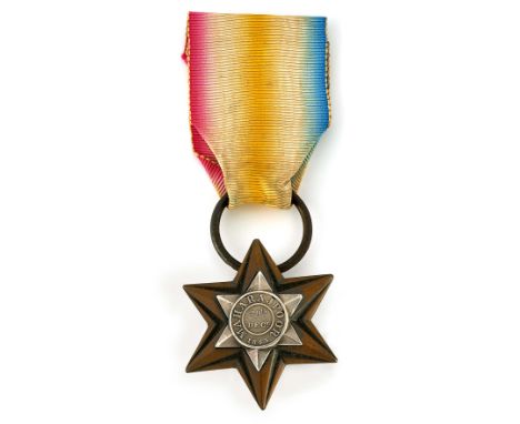 39th Foot (Dorsetshire) 1843 Gwalior Star “Maharajpoor”. Reverse engraved “Private Thomas Branson  H M 39th Regt” The reverse