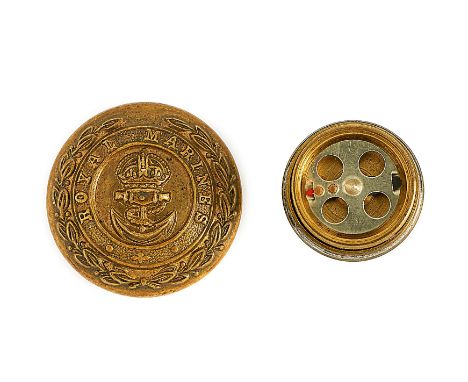 WW2 Royal Marines Escape Compass Button. A very rare example. The Royal Marines button opens to reveal a four pierced holed c