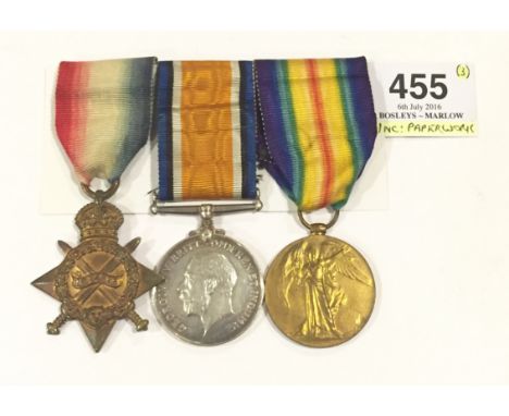 WW1 Gordon Highlanders 1914/15 Star Trio Group of Medals.  Awarded to “2732 PTE G.R. WOOD GORDONS”  Comprising: 1914/15 Star,