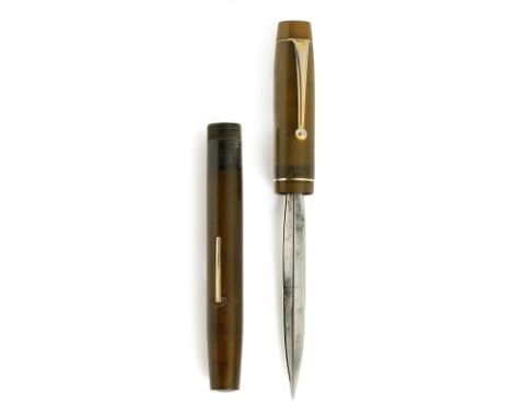 WW2 SOE Issue Fountain Pen/ Stabbing Knife Issued to SOE Agent Beatrice Jackman. An extremely rare attributed example, carrie