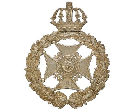 Badge. Indian Army. Garhwal Rifle Regiment Victorian  Officer’s 1893 Birmingham silver pouch belt plate. A very fine and scar