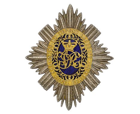 Badge. Scottish. 1st (Royal) Regiment of Foot post 1861 Officer’s forage cap badge. A very fine and scarce example. Silver st