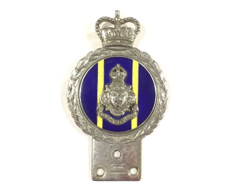 Sussex Yeomanry Regimental Automobile Motor Car Grill Badge. A scarce original early Elizabeth II period motor car badge, chr