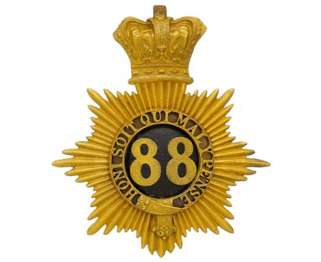 Badge. Irish. 88th (Connaught Rangers) Regiment Victorian Officer’s “French pattern” shako plate 1855 pattern. A very fine an