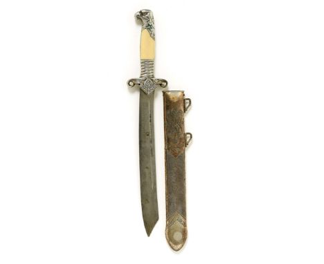 German Third Reich 1937 model RAD Leader’s dagger by Boker, Solingen. A good scarce example. White ivorine grips, the blade b