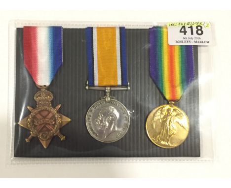 WW1 1917 1st Bn London Regiment Casualty Group of Three Medals Awarded to “2680 PTE J. WALKER 1-LOND R” Comprising: 1914/15 S