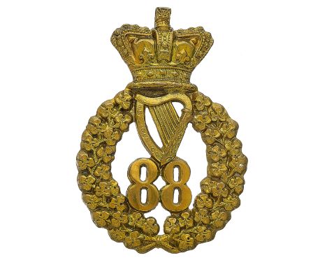 Badge. Irish. 88th (Connaught Rangers) Regiment Victorian OR’s glengarry circa 1873-81. A good die-stamped brass example. Cro
