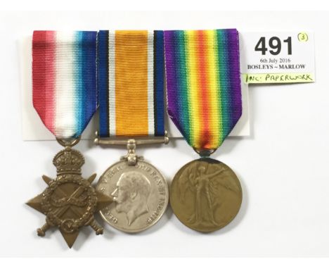 WW1 Royal Horse Guards / Guards Machine Gun Regiment. Group of Three Medals awarded to Jewish Recipient. Awarded to “1815 TPR