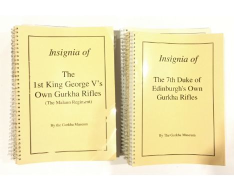 Gurkha Regiment Insignia Reference Booklets. A selection of detailed reference booklets published by the Gurkha Museum, each 