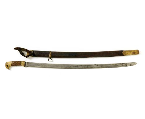 Imperial Russian 1894 dated  Cossack shaska. The single edged slightly curved blade with wide fuller, to the forte can be see