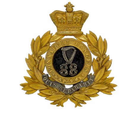 Badge. Irish. 88th Foot (Connaught Rangers) Regiment Victoria Officer’s last pattern shako plate circa 1869-78. A fine gilt e