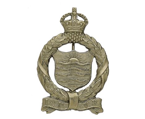 Badge. Indian Army. 1st Punjab Volunteer Rifles AFI cap pagri badge. Good die-stamped white metal British made example. Crown