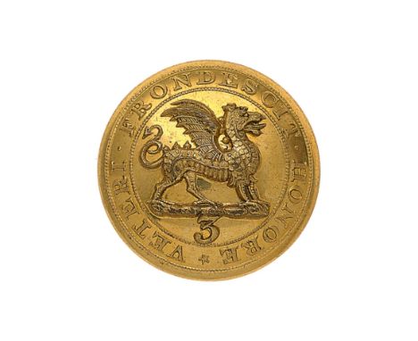 3rd (East Kent) Regiment of Foot (The Buffs) Officer’s gilt closed-back coatee button. A fine scarce example by Jennens & Co.