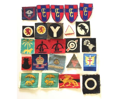 Selection of WW2 & Post WW2 British Army Cloth Formation Badges. A selection of  Including: 4th Guards Armoured Division ... 