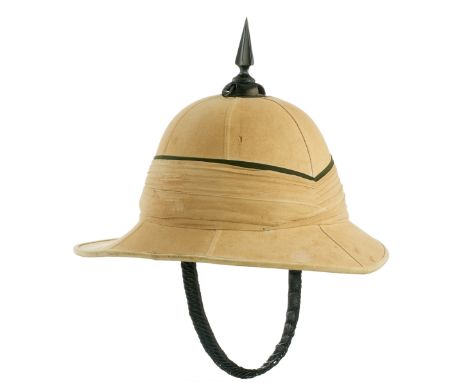 Gurkha Rifles Officer’s White Wolseley Pattern Foreign Service Helmet A good white drill example, complete with seven fold pu