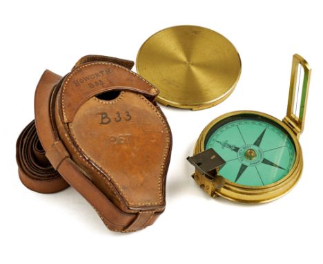 Late 19th Century Brass Marching Compass by Elliott Brothers of London. A very good quality example, carried by Major Humphre