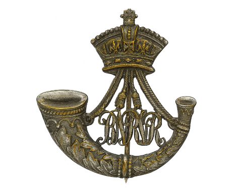 Badge. Indian Army. Bengal Nagpur Railway Volunteer Rifles pagri badge. A fine scarce post 1903 British made die-stamped silv