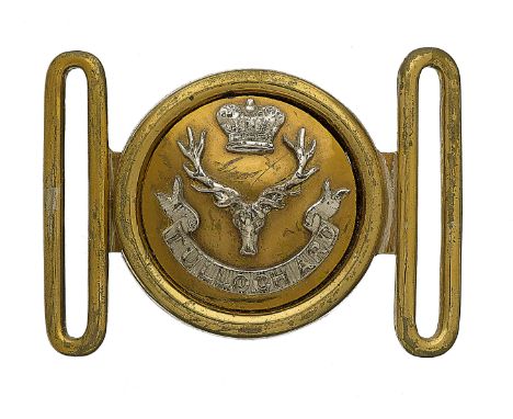Badge. Scottish. 72nd Regiment (Duke of Albany’s Own Highlanders) Victorian Officer’s dirk belt clasp 1870-81. A fine gilt in