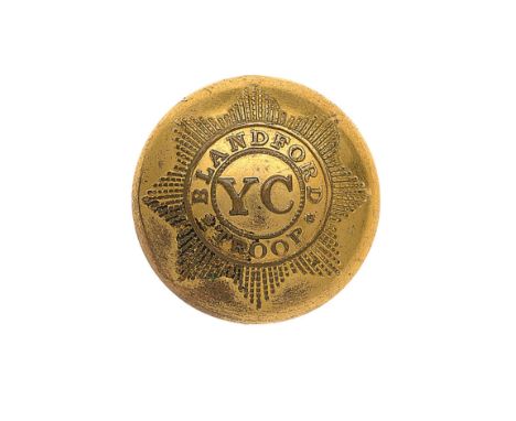 Blandford Troop of Volunteer Yeomanry Cavalry William IV Officer’s gilt closed-back coatee button.  Good example by Firmins, 
