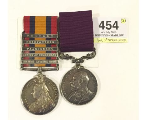 Boer War 10th Hussars POW Long Service Pair of Medals. Awarded to 3175 Squadron Sergeant Major Thomas Melville Jukes of the 1